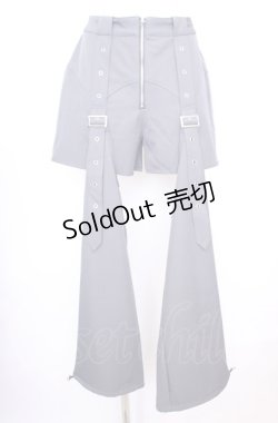 画像1: axes femme POETIQUE / ベルトデザインセパレートパンツ M グレー O-25-07-31-022-AX-PA-OW-ZT205