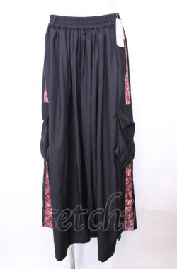 画像1: AXES-X / 陰陽師サイドライン袴パンツ M クロ×エンジ O-25-07-31-023-AX-PA-OW-OS