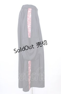 画像2: AXES-X / 陰陽師サイドライン袴パンツ M クロ×エンジ O-25-07-31-023-AX-PA-OW-OS