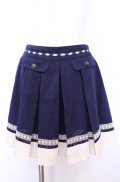 axes femme / バイカラープリーツキュロット M ネイビー O-25-07-31-025-AX-PA-OW-OS