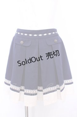 画像1: axes femme / バイカラープリーツキュロット M ネイビー O-25-07-31-025-AX-PA-OW-ZT507