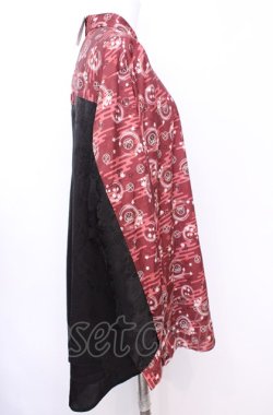 画像2: AXES-X / 陰陽師配色ドルマンシャツ L エンジ×クロ O-25-07-31-030-AX-BL-OW-OS