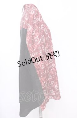画像2: AXES-X / 陰陽師配色ドルマンシャツ L エンジ×クロ O-25-07-31-030-AX-BL-OW-OS