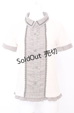 画像1: axes femme / 切り替え襟付きTシャツ   O-25-07-31-031-AX-TO-OW-OS