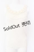 axes femme / 花モチーフ使いタンクトップ M キナリ O-25-08-02-028-AX-TO-OW-OS