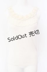 axes femme / 花モチーフ使いタンクトップ M キナリ O-25-08-02-028-AX-TO-OW-OS