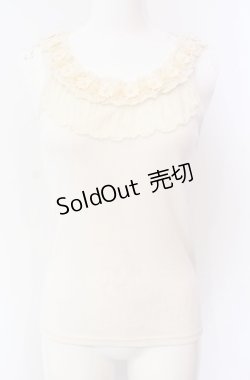 画像1: axes femme / 花モチーフ使いタンクトップ M キナリ O-25-08-02-028-AX-TO-OW-OS