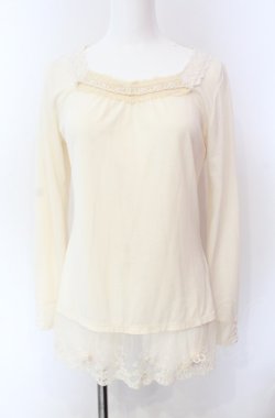 画像1: axes femme / 裾モチーフ使いインナープルオーバー M キナリ O-25-08-02-030-AX-TO-OW-OS