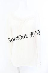 axes femme / レースベロア配色カットソー M キナリ O-25-08-02-031-AX-TO-OW-OS