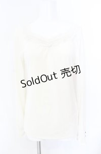 axes femme / レースベロア配色カットソー M キナリ O-25-08-02-031-AX-TO-OW-OS
