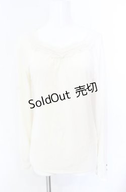 画像1: axes femme / レースベロア配色カットソー M キナリ O-25-08-02-031-AX-TO-OW-OS