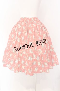画像4: Physical Drop / ハンドメイドギャザー2段フリルスカート（ねこ柄）  アカ O-25-08-02-003-LO-SK-IG-OS