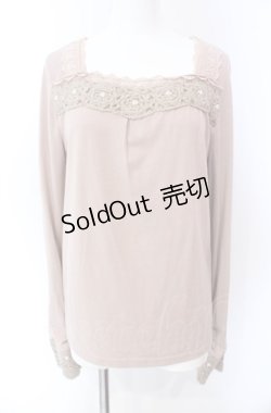 画像1: axes femme / ニットモチーフ使いインナープルオーバー M ピンク O-25-08-02-032-AX-TO-OW-OS