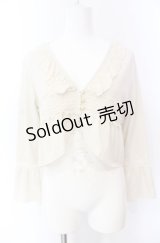 axes femme / 袖切替えレース使いボレロ M キナリ O-25-08-02-033-AX-TO-OW-OS