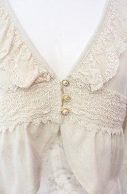 画像2: axes femme / 袖切替えレース使いボレロ M キナリ O-25-08-02-033-AX-TO-OW-OS
