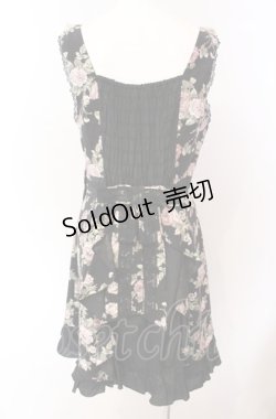 画像3: axes femme / 総バラ柄Backリボンワンピース M クロ O-25-08-02-039-AX-OP-OW-OS