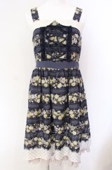 axes femme POETIQUE / バラ×マリンプリントワンピース M ネイビー O-25-08-02-041-AX-OP-OW-OS