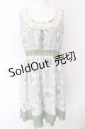 axes femme / 花×ストライプ柄ノースリワンピース M グリーン O-25-08-02-045-AX-OP-OW-OS