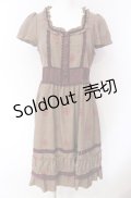 axes femme / フロッキーグレンチェックワンピース M ブラウン×ワイン O-25-08-02-047-AX-OP-OW-OS