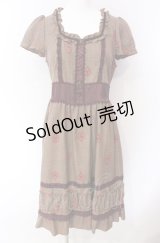 axes femme / フロッキーグレンチェックワンピース M ブラウン×ワイン O-25-08-02-047-AX-OP-OW-OS