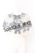 metamorphose / ゴブランブーケリボンケープ  ブルー×キナリ O-25-08-02-048-ME-JA-OW-OS