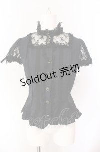 Angelic Pretty / ロマンティック立ち襟ボウタイブラウス  クロ O-25-08-02-051-AP-BL-IG-OS
