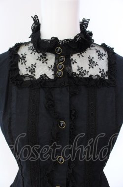 画像2: Angelic Pretty / ロマンティック立ち襟ボウタイブラウス  クロ O-25-08-02-051-AP-BL-IG-OS