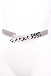 axes femme / ブーケデザイン細ゴムベルト  ラベンダーブラウン O-25-08-02-1036-AX-ZA-IG-ZT450