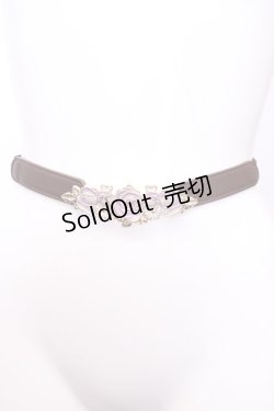 画像1: axes femme / ブーケデザイン細ゴムベルト  ラベンダーブラウン O-25-08-02-1036-AX-ZA-IG-ZT450