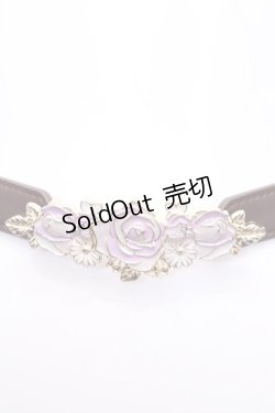 画像2: axes femme / ブーケデザイン細ゴムベルト  ラベンダーブラウン O-25-08-02-1036-AX-ZA-IG-ZT450