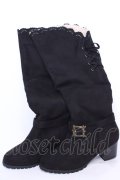 axes femme / バックルデザインロングブーツ M クロ O-25-08-02-1039-AX-SH-IG-OS