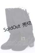 axes femme / バックルデザインロングブーツ M クロ O-25-08-02-1039-AX-SH-IG-OS
