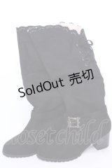 axes femme / バックルデザインロングブーツ M クロ O-25-08-02-1039-AX-SH-IG-OS