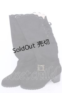 axes femme / バックルデザインロングブーツ M クロ O-25-08-02-1039-AX-SH-IG-OS