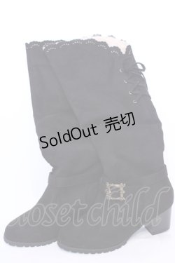 画像1: axes femme / バックルデザインロングブーツ M クロ O-25-08-02-1039-AX-SH-IG-OS
