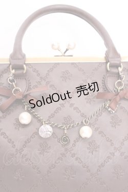 画像3: axes femme / 薔薇型押しがま口バッグ 33×26×13cm ブラウン O-25-08-02-1003-AX-BG-IG-OS