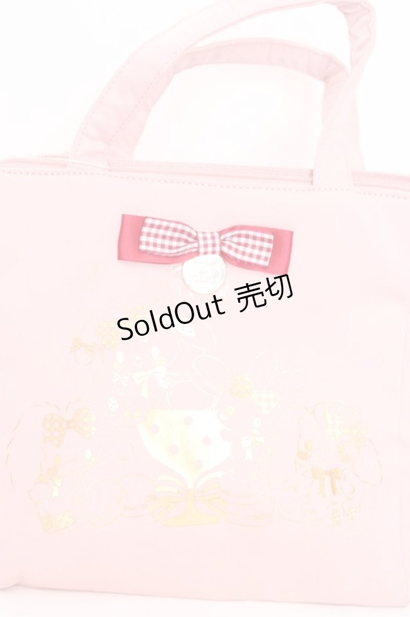 画像2: Maison de FLEUR / Bonbonribbon サイドポケットトートバッグ  ピンク O-25-08-02-1004-LO-BG-IG-ZT286 (2)