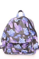 画像1: LISTEN FLAVOR / 幻のウサギ総柄バックパック  ブラック×ブルー×パープル O-25-08-02-1006-PU-BG-IG-ZTK018 (1)