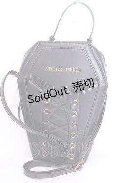 画像1: ATELIER PIERROT / "Nocturnal Grave" Vampire's Coffin Bag バッグ  ブラック×ブルー O-25-08-02-1007-EL-BG-IG-OS