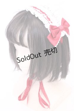 画像1: BABY,THE STARS SHINE BRIGHT / レースフリルリボンヘッドドレス  えんじ×シロ O-25-08-02-1012-BA-AC-IG-OS