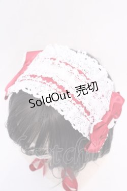 画像2: BABY,THE STARS SHINE BRIGHT / レースフリルリボンヘッドドレス  えんじ×シロ O-25-08-02-1012-BA-AC-IG-OS