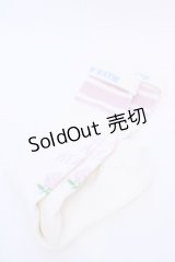 Katie / PRETTY AT HEART skate socks ソックス  シロ×ピンク O-25-08-02-1022-LO-ZA-IG-ZT450