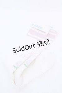 Katie / PRETTY AT HEART skate socks ソックス  シロ×ピンク O-25-08-02-1022-LO-ZA-IG-ZT450