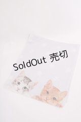 axes femme / ドット×ネコひんやりストール  サックス O-25-08-02-1024-AX-ZA-IG-OS