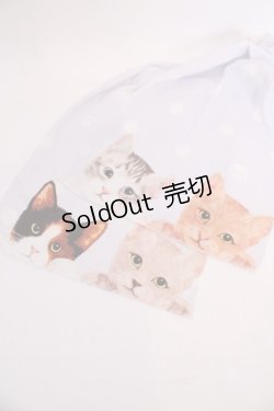 画像3: axes femme / ドット×ネコひんやりストール  サックス O-25-08-02-1024-AX-ZA-IG-OS