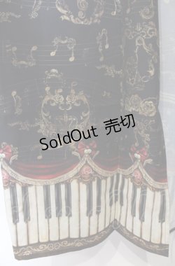 画像2: Enchantlic Enchantilly / アンティークエレガンスピアノ柄　浴衣  クロ O-25-08-02-001-LO-OP-OW-ZT074