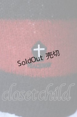 画像2: PEACE NOW / コフィン刺繍ボーダーニット M レッド×ブラック O-25-08-02-061-PU-TO-IG-OS