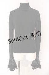 BPN / 袖編みレースニット M ブラク O-25-08-02-062-GO-TO-IG-OS