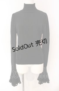 BPN / 袖編みレースニット M ブラク O-25-08-02-062-GO-TO-IG-OS