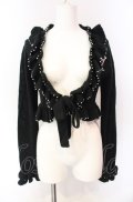 metamorphose / 刺繍入りフリルボレロ  ブラック O-25-08-02-063-ME-TO-IG-OS